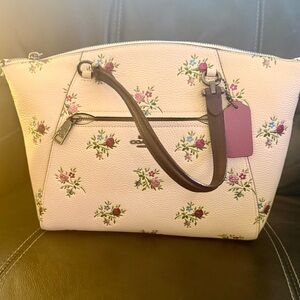 Coach Cream Floral Shoulder Bag